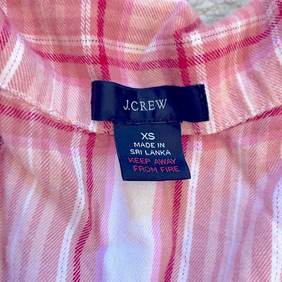 J. Crew Women's Pink and White Plaid Pajama Set - Picture 6 of 7